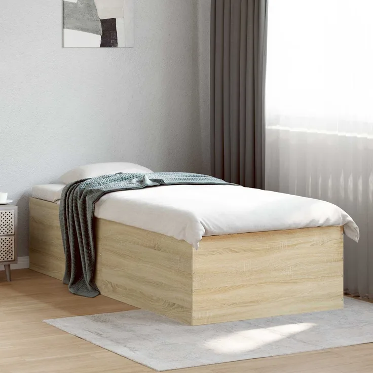 vidaXL Bodenbettgestell Sonoma-Eiche 80 x 200 cm Holzwerkstoff 3429534
