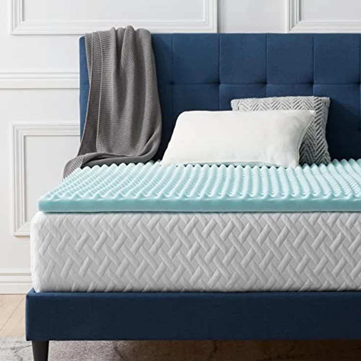 LUCID gewellter Matratzen-Topper mit kühlendem Gel-Memory-Foam, 5 cm dicke Matratzenauflage, 140x200 cm – Bild 2