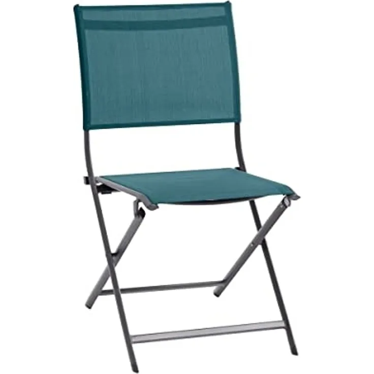 Hespéride HES23-186562C 4 x Gartenstühle, klappbar, Entenblau & Graphit, L