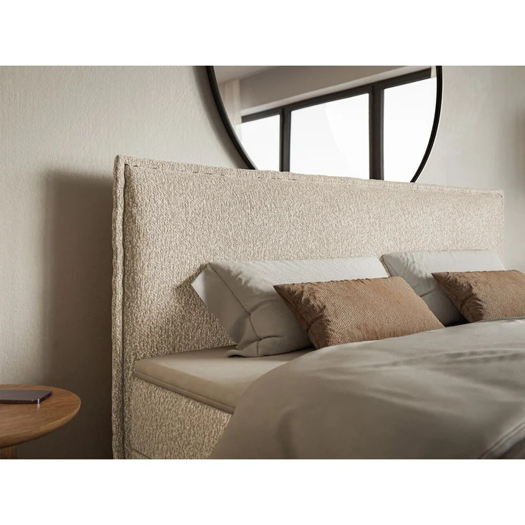 Selsey 'Softie' Boxspringbett 180x200 cm mit Topper und Stauraum, Chenille, Hellbeige – Bild 6