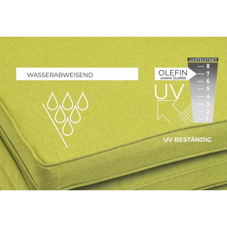 sunnypillow Stuhlkissen 4er Set Stuhlkissen wasserdicht UV-lichtecht BALI, 4er Set 40x40x5cm Grün – Bild 2