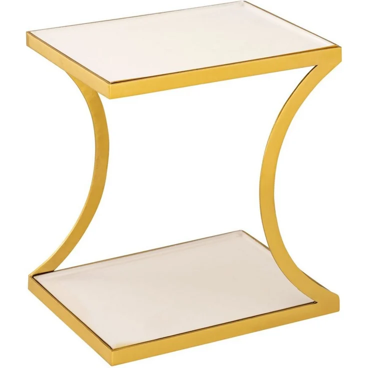 Amagohome Beistelltisch Couchtisch weiß Beistelltisch eckig 40 H 45 cm Lampentisch Sofatisch T – Bild 3