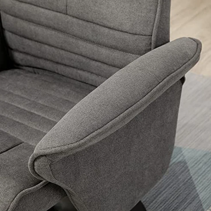 HOMCOM Relaxsessel Relaxstuhl mit Fußhocker, verstellbare Rückenlehne (Liegesessel, 2-St, Fernsehsessel), für Wohnzimmer, Schlafzimmer, Samt, Dunkelgrau – Bild 9