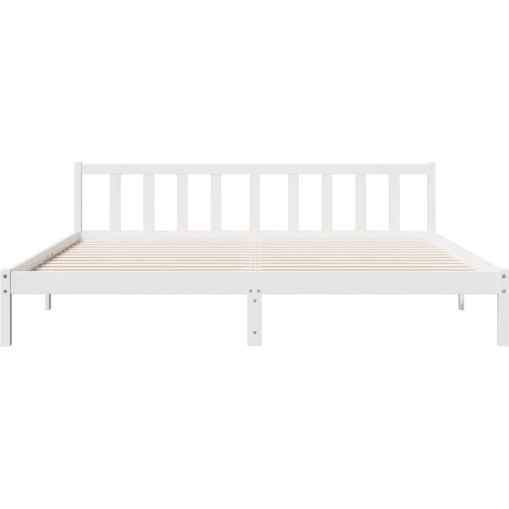vidaXL Massivholzbett Extra Lang ohne Matratze Weiß 200x220 Kieferholz 852455 – Bild 4