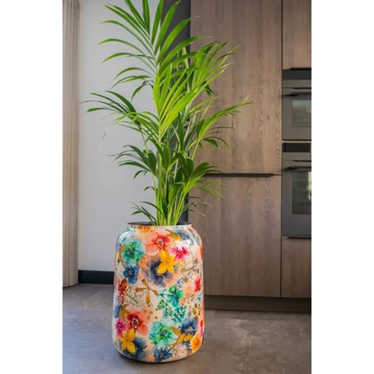 Ter Steege Blumentopf-Dekorative Vase Metall Mehrfarbig D 21 cm H 24 cm – Bild 6