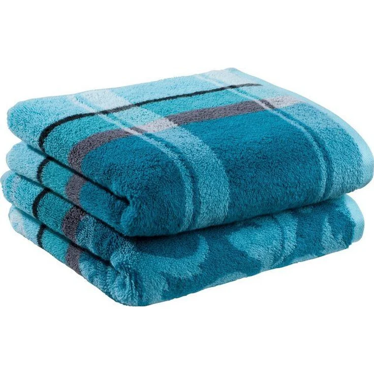 Erwin Müller Duschtuch Duschtuch "Ludwigsburg" 2er-Pack, Frottier (2-St), Walk-Frottier Karo – Bild 4