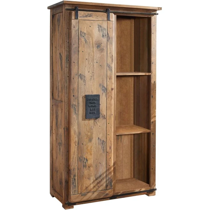 Schrank Mango 100x50x190 natur lackiert RAILWAY #115 – Bild 1
