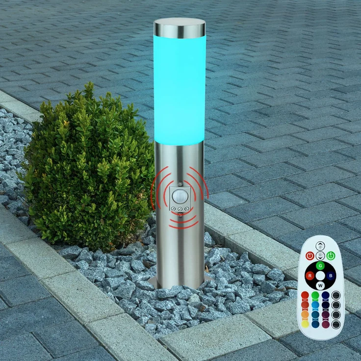 4er RGB LED Wegelampe, Bewegungsmelder, IP44, H 45cm – Bild 8