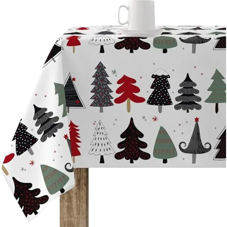 BELUM | Weihnachtstischdecke | Anti-Fleck-Tischdecke | Rechteckig Harz | Tischdecke (laminiert) | Tischdecke | Tischdecke | Heimtisch (100 x 140 cm) – Bild 2
