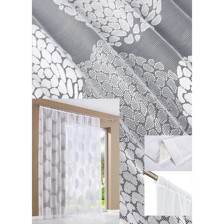 Gardinenbox Bogenstore (1 St), Kräuselband, transparent, Store Jacquard Fabio Kräuselband Transparent Voile 13143 – Bild 3