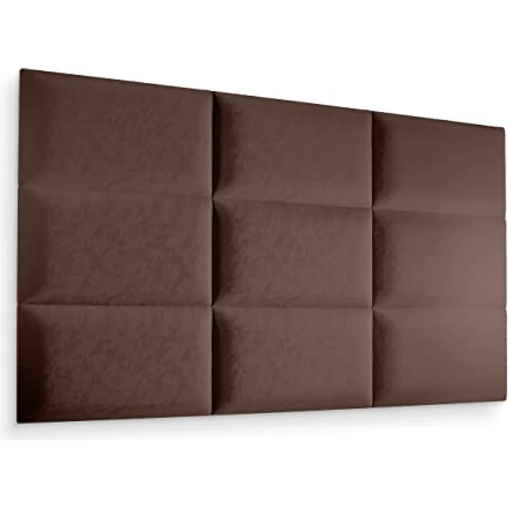 Muralo Samt Wandkissen Stoff Polsterpaneel Schlafzimmer Wohnzimmer Bett Wandpolster Bettkopfteil Lendekissen Modern Luxus Gepolstert Polster Paneel (Braun, 50x40 cm) – Bild 6