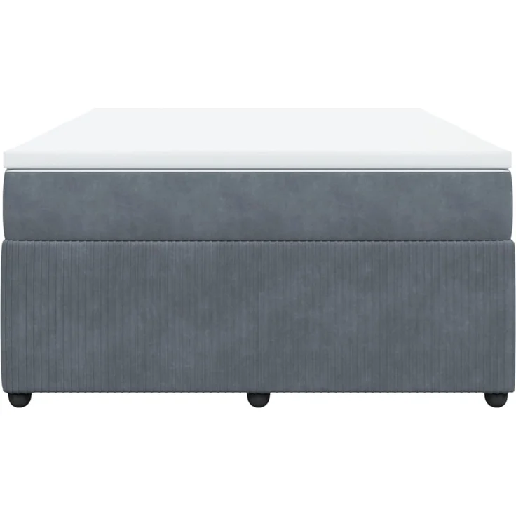 vidaXL Boxspringbett mit Matratze Dunkelgrau 160x200 cm Samt 3285651 – Bild 4