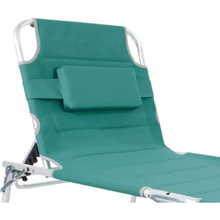 Mojawo XXL Aluminium Gartenliege Sonnenliege, gepolstert in Türkis, verstellbar, L200xB70cm, bis 150 kg belastbar – Bild 2