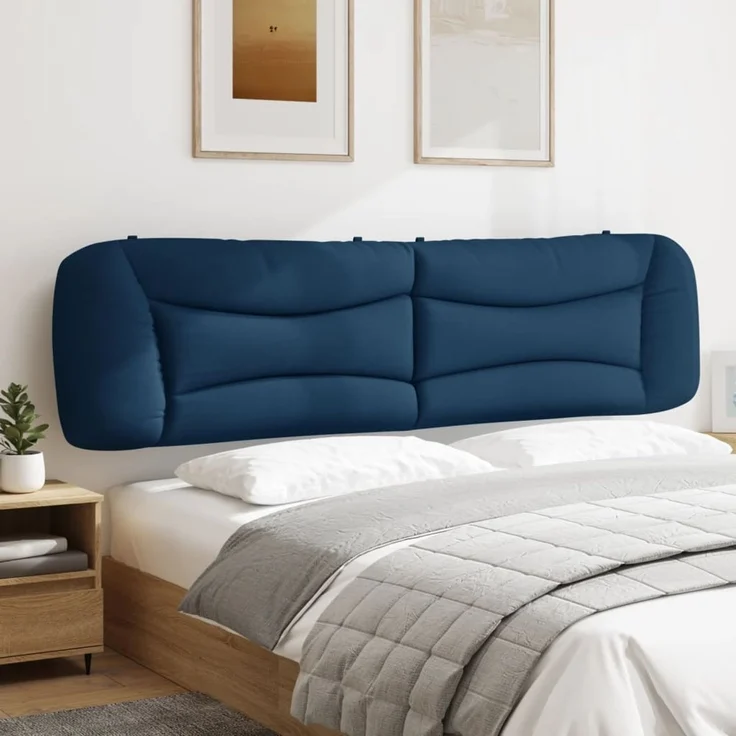 vidaXL Kopfteil-Kissen Blau 200 cm Stoff 374622 – Bild 4