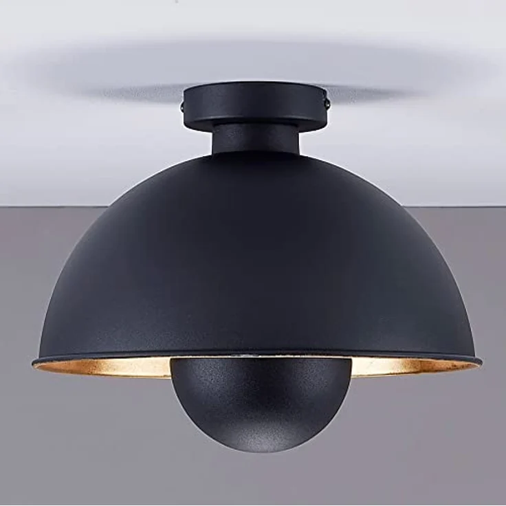 Lindby Deckenleuchten Lya, Metall, Schwarz IP20, 1x60 W – Bild 4