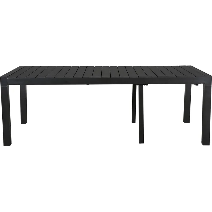 Gartentisch Grup + 2 Zusatzplatten Kunststoff in Holzoptik Terrasse Tisch Esstisch schwarz