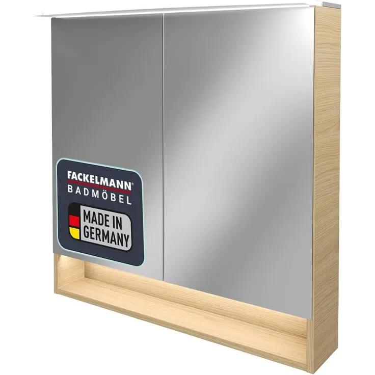 Fackelmann B.STYLE Spiegelschrank, 80 cm breit, Braun
