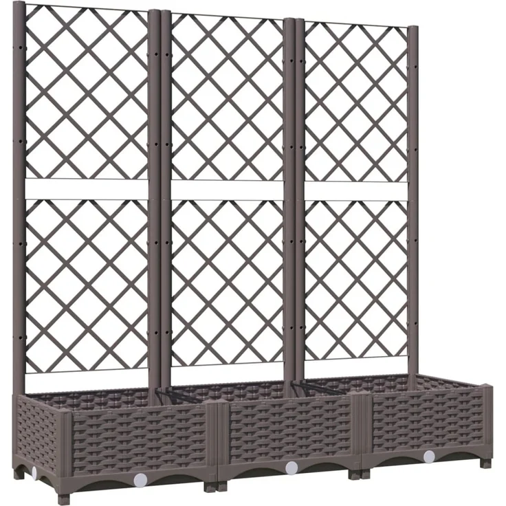 vidaXL Garten-Pflanzgefäß mit Spalier Braun 120 x 40 x 121,5 cm PP 318262 – Bild 2