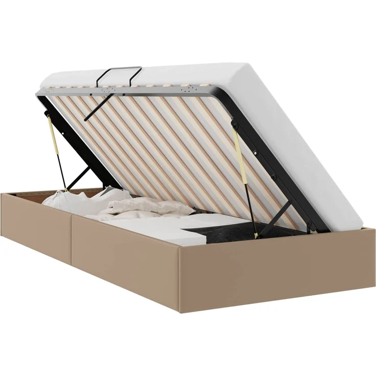 vidaXL Ottoman Bettgestell Cappuccino 90 x 200 cm Kunstleder 3442757 – Bild 2