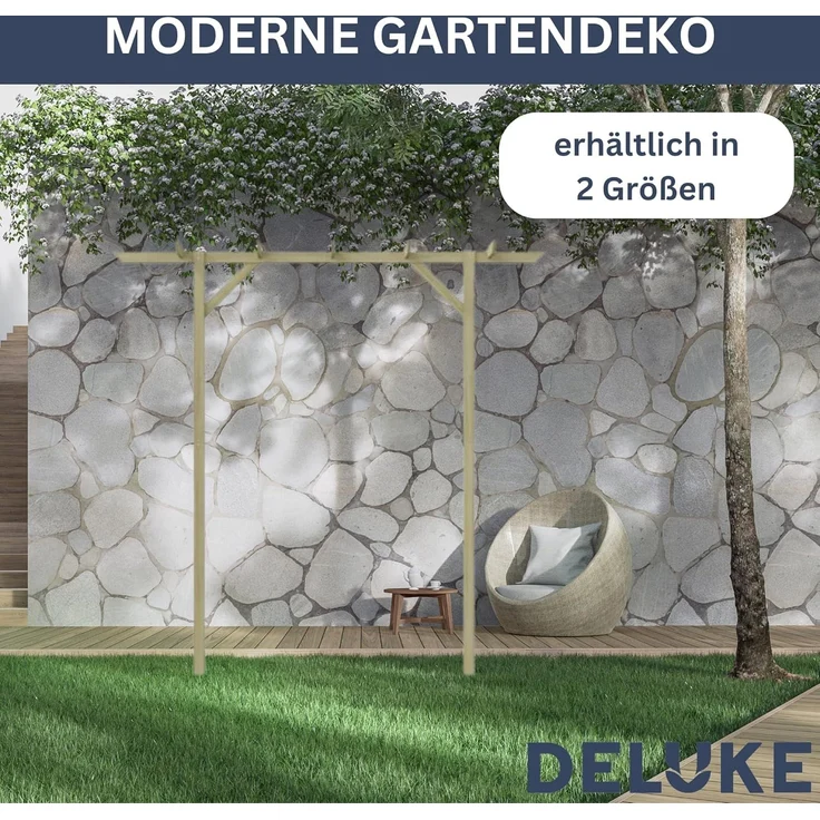 DELUKE® Pergola aus Holz LURV 2x2m Kiefernholz Rankhilfe Pergola Holz Bausatz freistehend Gartendeko Gartenbogen Gartenpergola – Bild 4