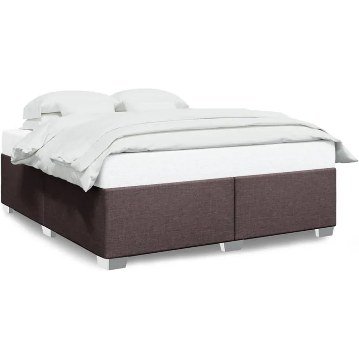 vidaXL Bettgestell ohne Matratze Dunkelbraun 200x200 cm Stoff 3284502 – Bild 1