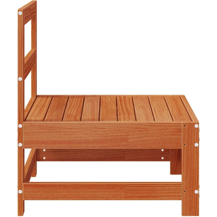 vidaXL Garten Mittelssofa Massives Kiefernholz Wachsbraun 865496 – Bild 5