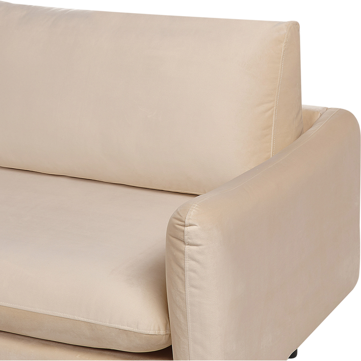 Ecksofa 4-Sitzer VINTERBRO Samtstoff Beige rechtsseitig – Bild 7