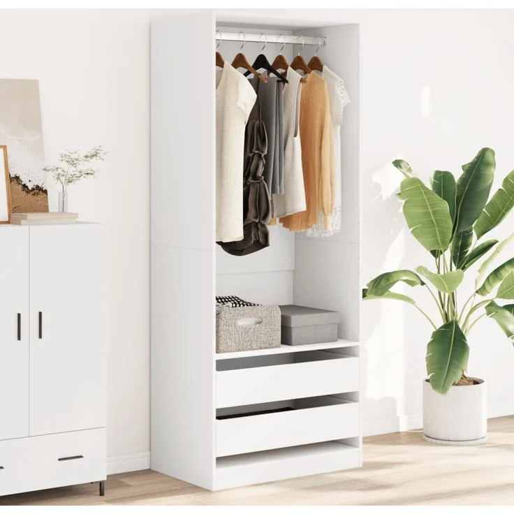 vidaXL Kleiderschrank Weiß 80x50x200 cm Holzwerkstoff 3307747 – Bild 3