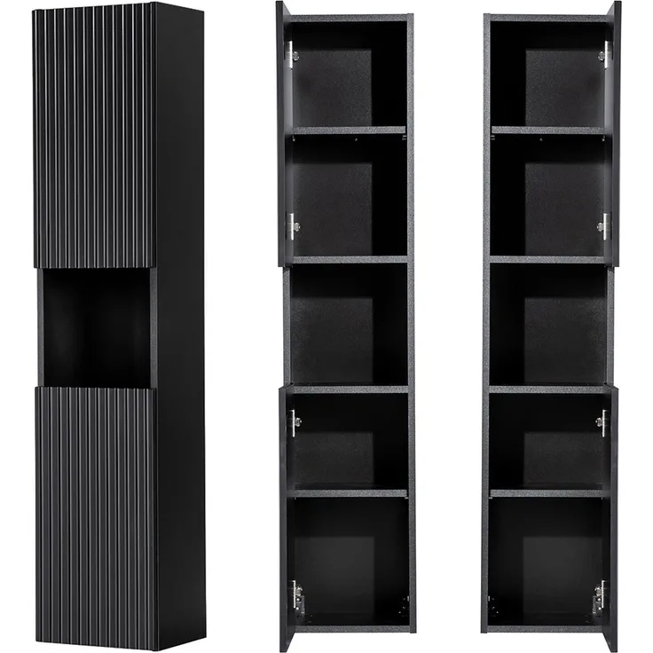 Hochschrank, schwarz, NEWPORT-56-BLACK