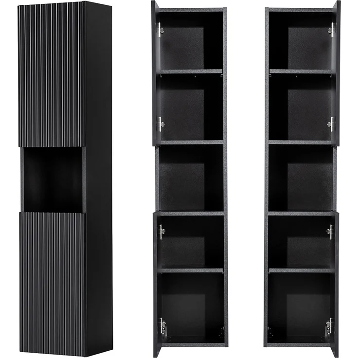 Hochschrank, schwarz, NEWPORT-56-BLACK – Bild 1