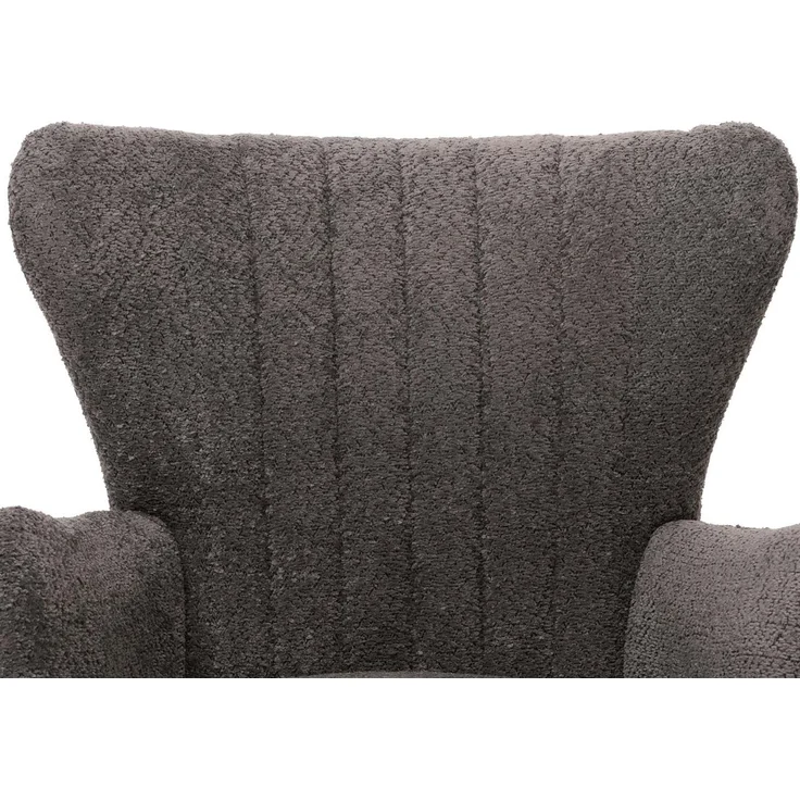 Lounge-Sessel HWC-K37, Cocktail-/Ohrensessel Polsterstuhl Retro Vintage Stoff Chenille (500g/m²) ~ dunkelgrau – Bild 7