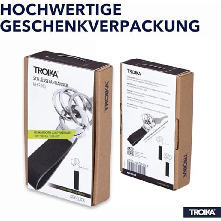 Troika Schlüsselanhänger mit praktischem Klick-Verschluss silber/schwarz – Bild 7
