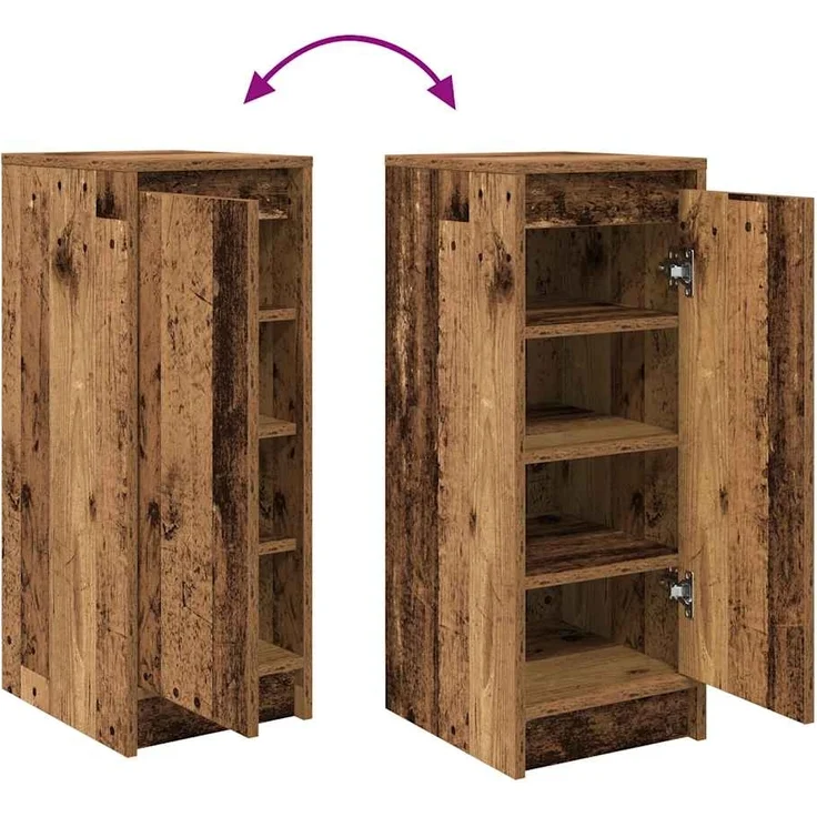 vidaXL Schuhschrank Altholz-Optik 29,5x34x76 cm Holzwerkstoff 861866 – Bild 8