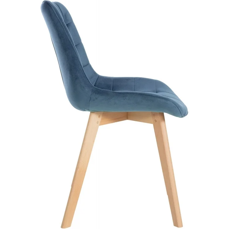 CLP 2er Set Esszimmerstühle Brook mit Samtbezug,blau – Bild 4