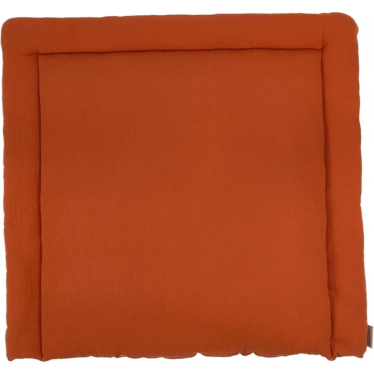 KraftKids Wickelauflage in Doppelkrepp Rot Herbstrot, Wickelunterlage 75x70 cm (BxT), Wickelkissen