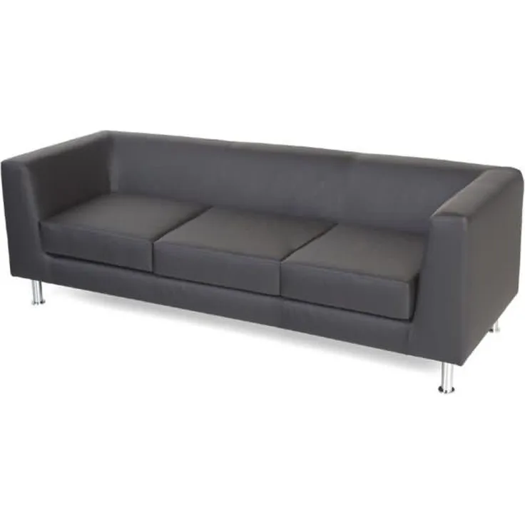 Rocada Wartezimmer-Sofa 3-Sitzer Kunstleder schwarz