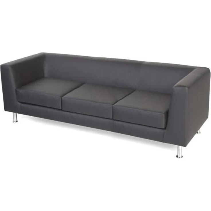 Rocada Wartezimmer-Sofa 3-Sitzer Kunstleder schwarz – Bild 1