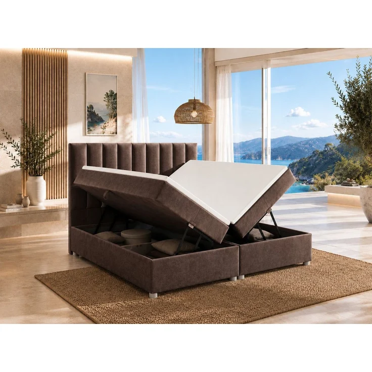 Best for Home Boxspringbett Trinity K-10 mit zwei Bettkästen & 7-Zonen Komfort-Topper (Doppelbett mit Stauraum, Federkernmatratze, gepolstertes Kopfteil, Doppelbett versch. Größen, 140x200 160x200 180x200 200x200 cm), Handwerksqualität, TOP Preis-Leist... – Bild 2