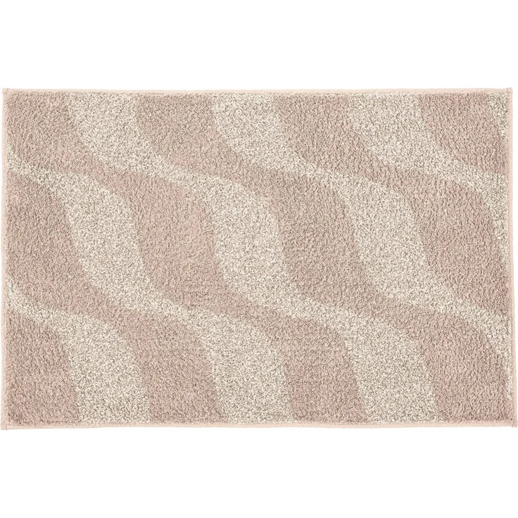 Kleine Wolke Badematte »Onda«, Badvorleger, Badezimmer Teppich, Höhe 15 mm, rutschhemmend beschichtet, fußbodenheizungsgeeignet, Polyacryl, rechteckig, Badteppich, modernes Ton in Ton Wellendesign, flauschig – Bild 2