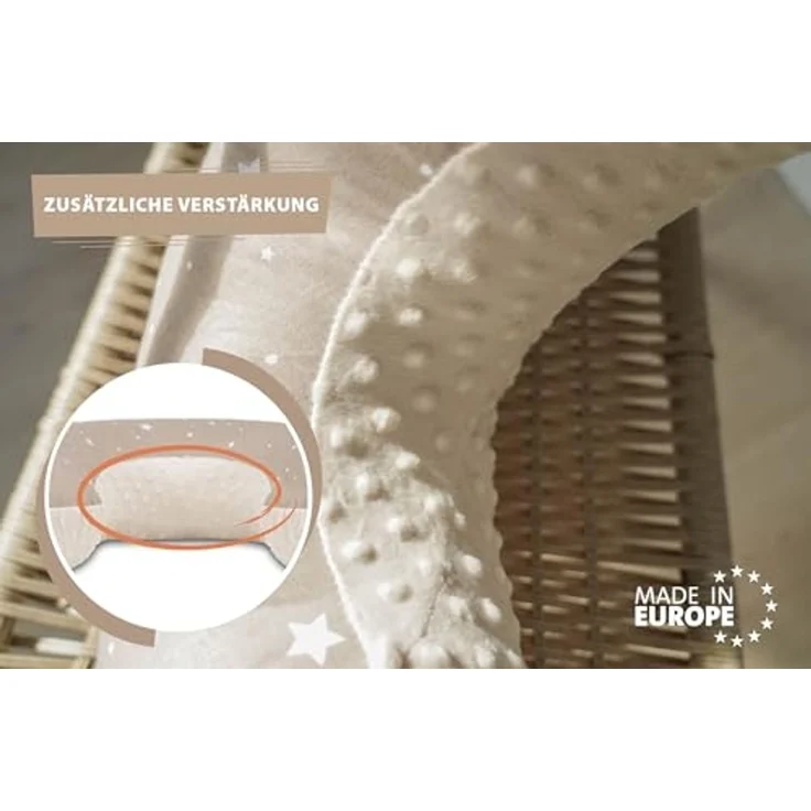 Totsy Baby Stillkissen klein Mond Baumwolle 130 cm Nursing und Breastfeeding Pillow Stillmond Stützkissen Stillhörnchen kleines Still Kissen und Lagerungskissen beim Stillen Oeko-Tex Monde – Bild 4