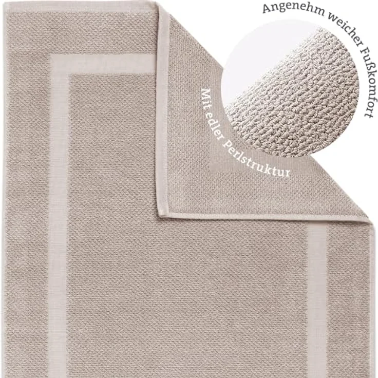 herzbach home Badematte Spa 50x80 cm, Baumwolle, Rechteckig, 1000g/m², Premium-Qualität, 100% Baumwolle, mit Bordüre – Bild 6