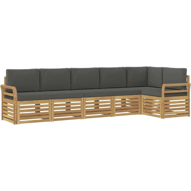vidaXL Outdoor-Sofagarnitur 6 stk. 6-Sitzer Weiß und Anthrazit 3391917 – Bild 2