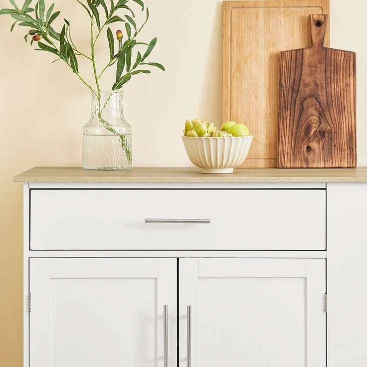 SoBuy FKW133-WN Kücheninsel, Spanplatte, Melamin, Weiß, 99 x 85 x 40 cm – Bild 6