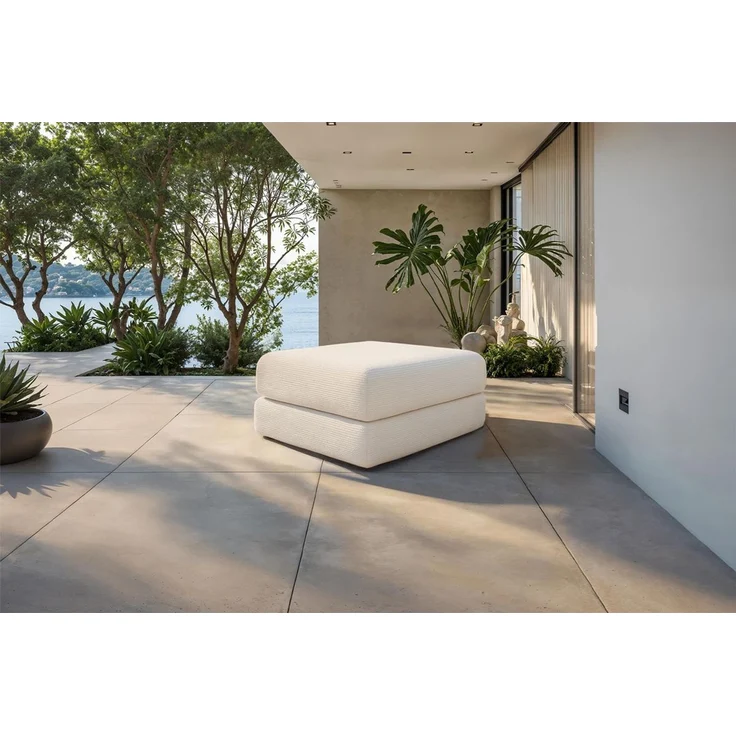 Hellbeige, wandelbare Outdoor-Pouf – Bild 1