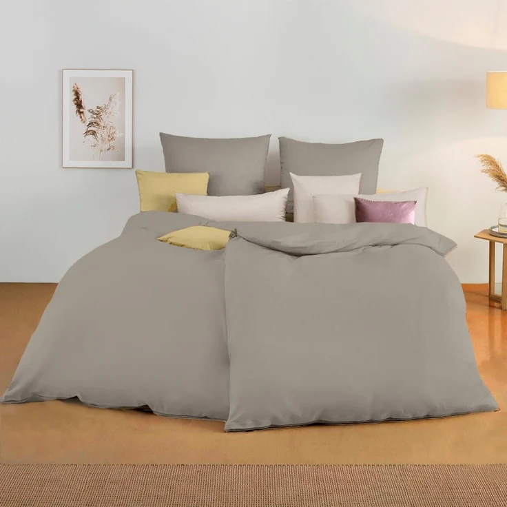 Seitenschläferkissen Bezug Mikrofaser 40 x 145 cm 2 Stück Taupe – Bild 5