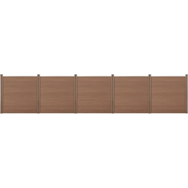 Gartenzaun Getafe WPC mit Pfosten 183x879 cm Braun neu. holz