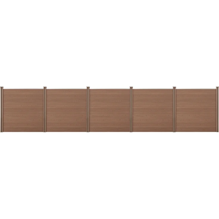 Gartenzaun Getafe WPC mit Pfosten 183x879 cm Braun neu. holz – Bild 1