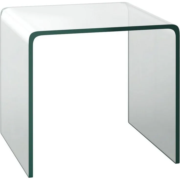 COSTWAY Couchtisch, Beistelltisch Glas, U-förmig, 45x45x41cm