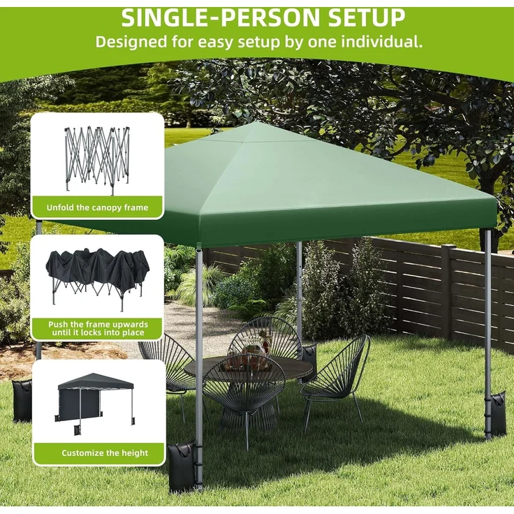 DWVO Pavillon 3x3M | 4er Set Sandsäcke, Pop Up Faltpavillon stabil & höhenverstellbar UV Schutz 50+,Gartenzelt Partyzelt für Terrasse Strand Camping Markt Festival Hellgrün verbessert – Bild 4