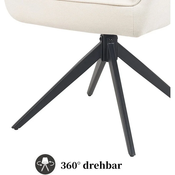 B&D home Polsterstuhl ARVIT (1 St), Federkern, drehbares Metallgestell, mit Armlehnen – Bild 4